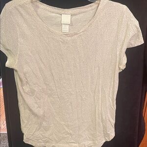 H&M cream and black Short Sleeve Tee